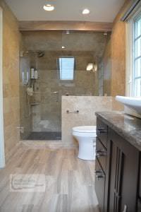 Bath design with large shower