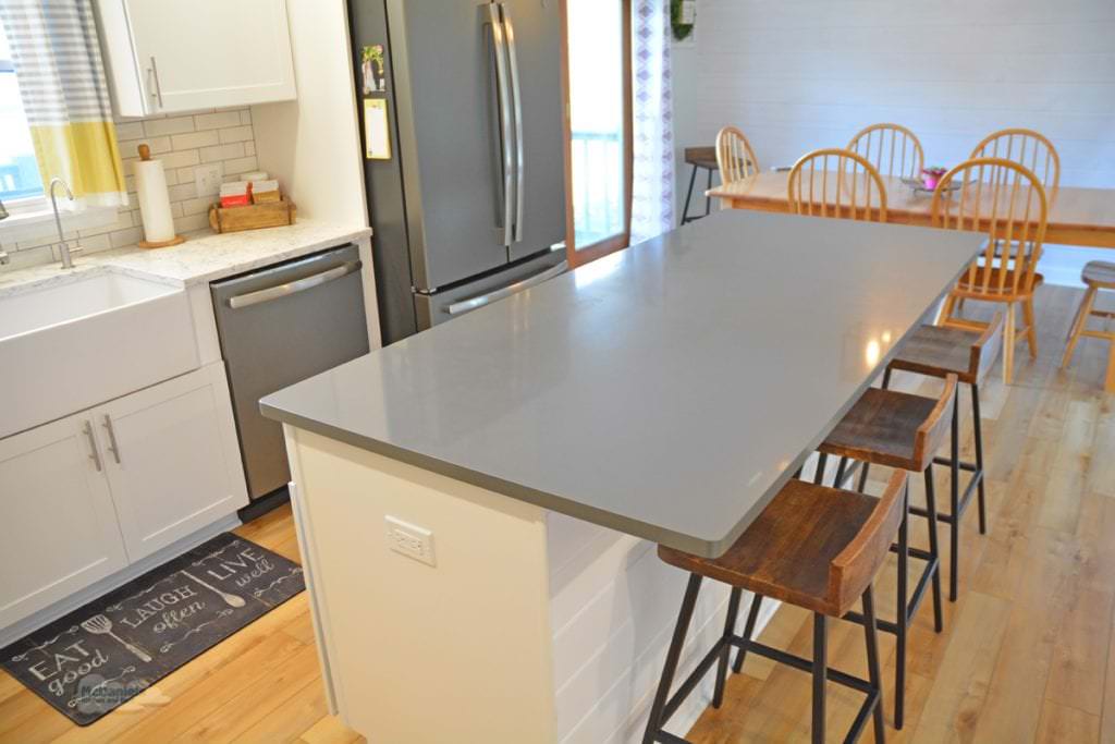 white and gray kitchen design