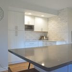 white and gray kitchen design