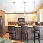 kitchen design with barstools