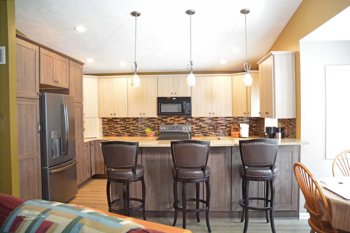 kitchen design with barstools
