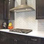 kitchen design with stainless hood