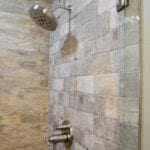 shower with textured tiles