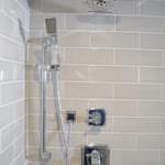 shower design with handheld and standard showerheads