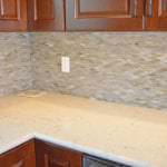 kitchen countertop and tile backsplash