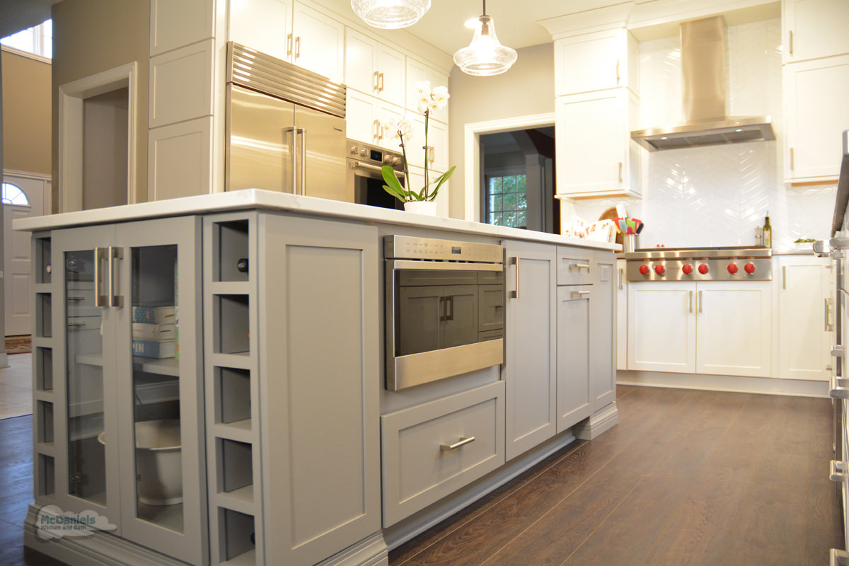 gray kitchen island cabinetry