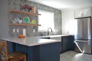 kitchen design with open shelves