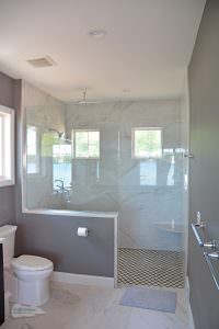 shower with custom glass enclosure