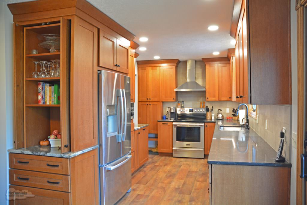 wood finish kitchen cabinets