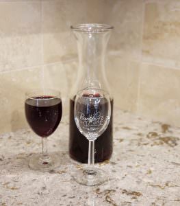 wine glasses and carafe